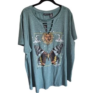 NWT joei & i Forest Green Butterfly T-shirt size 3X